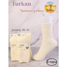 Носки Turkan, комплект, 2 пары, размер 36/41, белый