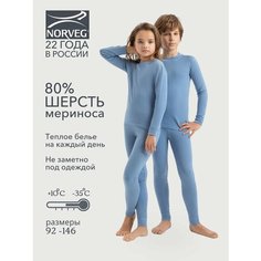Комплект термобелья NORVEG Soft+, размер 104-110, голубой