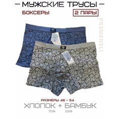 Трусы Vericoh, комплект из 2 шт., размер 2XL, синий, серый