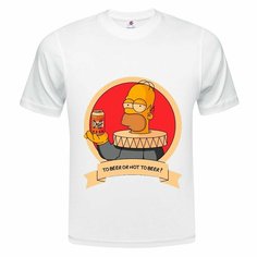 Футболка ONEQ унисекс 50-52 (XL) размер с принтом To beer or not to beer, белая, размер XL, белый