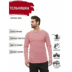 Лонгслив размер 56-58/170-176, , красный/белый Без бренда