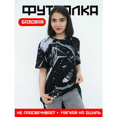 Футболка KerimoV GROUP Футболка женская "Бруклин", 1 шт., размер 50, черный/белый/серый