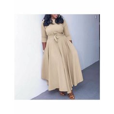 Платье , размер 5XL, бежевый Keri Shop