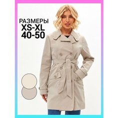 Плащ, размер XS, серый светлый DIN GO