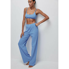 Брюки belle you Pointelle, размер L, васильковый