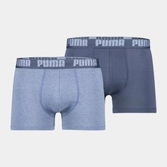 Трусы PUMA Basic Boxer 2P denim, комплект из 2 шт., размер L, синий