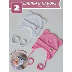 Шапка бини NEVALYASHKINO, размер 1-3 мес., фуксия