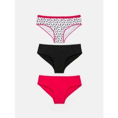 Трусы infinity lingerie, комплект из 3 шт., размер XS, розовый/принт