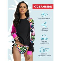 Купальник OCEANSIDE Sport, размер XL, желтый, черный, розовый, белый, зеленый