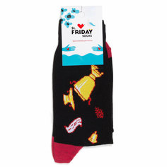 Носки St. Friday Самовар, размер 34-37, красный, черный, желтый