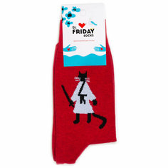 Носки St. Friday Дочь самурая, размер 34-37, черный, красный, белый