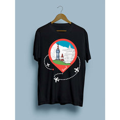 Футболка Just4you, размер 2XL, черный