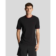 Футболка Lyle & Scott Tonal Ringer T-Shirt, размер S, бордовый, черный