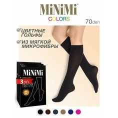 Гольфы MiNiMi, комплект, 70 den, 3 пары, размер 0 (UNI), nero