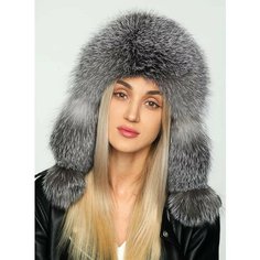 Шапка ушанка Меховые Кружева, размер 57-58, серебристый