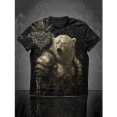 Футболка ROCK BEAR БЕЛЫЙ ВОИН, размер S, черный, золотой