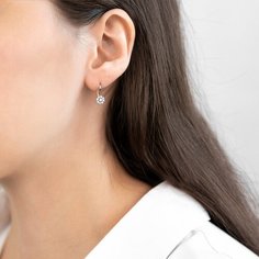Серьги Ювелир Карат, красное золото, 585 проба, фианит, , золотистый
