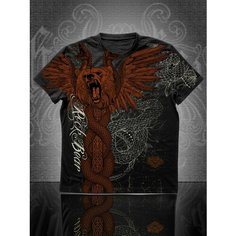 Футболка ROCK BEAR ДУХ ПОБЕДЫ, размер L, черный, бордовый