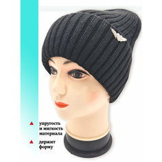 Шапка , размер 54-58, черный Whoolly
