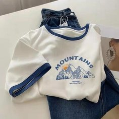 Футболка, размер XL, белый/синий BFN