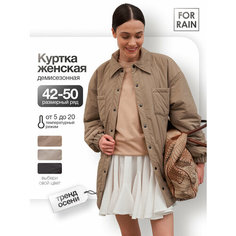 Куртка-рубашка For Rain, размер 48, бежевый
