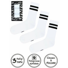Носки Kingkit, комплект, 3 пары, размер 36-41, белый, черный