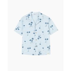 Рубашка Gloria Jeans, размер 6-8л/122-128, голубой