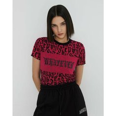 Футболка Gloria Jeans Ready! Steady! Go!, размер 8-10л/134-140, розовый/черный