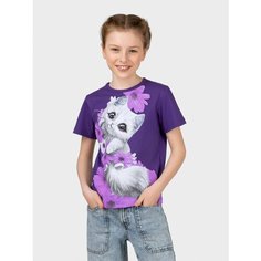 Футболка MixFix, размер 104-110, фиолетовый