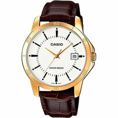 Наручные часы CASIO, белый, золотой, коричневый
