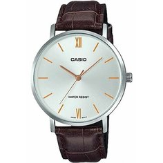 Наручные часы CASIO, коричневый, серебряный, серый