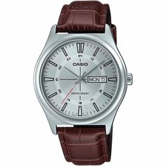 Наручные часы CASIO, серый, коричневый, серебряный