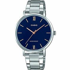 Наручные часы CASIO, серебряный, синий
