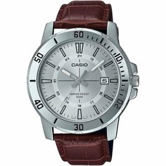 Наручные часы CASIO, коричневый, серебряный