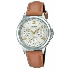 Наручные часы CASIO, серебряный, коричневый
