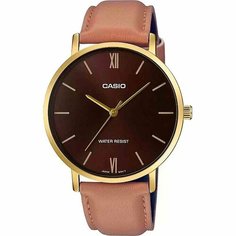 Наручные часы CASIO, золотой, коричневый, бордовый