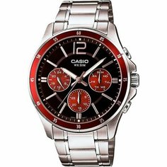 Наручные часы CASIO, черный, серебряный, красный
