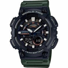 Наручные часы CASIO, зеленый, черный