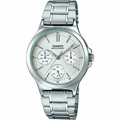 Наручные часы CASIO, белый, серебряный
