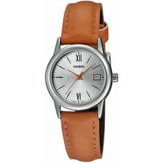 Наручные часы CASIO, серебряный, коричневый