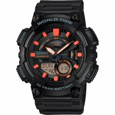 Наручные часы CASIO Vintage, черный, оранжевый