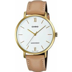 Наручные часы CASIO, золотой, коричневый, белый