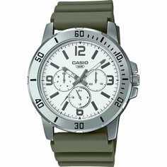 Наручные часы CASIO, белый, зеленый, серебряный