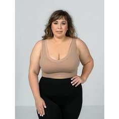 Топ Body Agent Бюстгальтер базовый топ спортивный без косточек, размер 52/58, бежевый