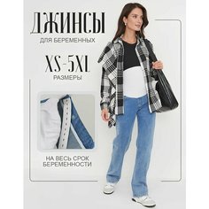 Джинсы классические PREGGY, размер 5XL, голубой