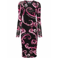 Платье Versace Jeans Couture Chromo, размер 38 IT, черный
