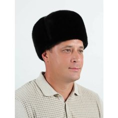 Шапка Меховой век, размер 57-58, черный