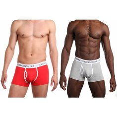 Трусы , комплект из 2 шт., размер XXXL, красный/серый S