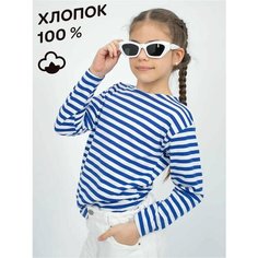 Лонгслив Чебоксарский Трикотаж, размер 60, бело-синий