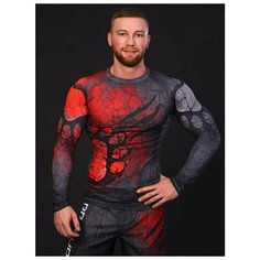 Рашгард Barracuda, размер XXL, черный, красный, серый